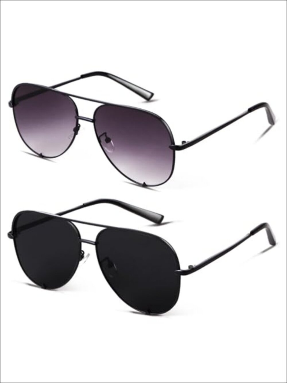 Oversized Aviator Sunglasses Thin Polycarbonate Lens Metal Frame UV400
